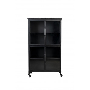 FERRE - Large cabinet in black wood and steel