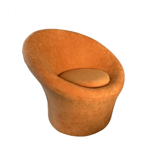 BUDY - Design armchair in orange velvet