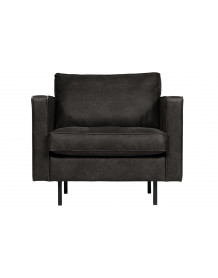 RODEO - Vintage-Sessel aus schwarzem Leder