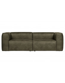 BEAN - 4-Sitzer-Sofa aus khakifarbenem Eco-Leder L246