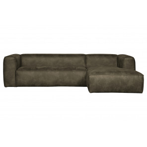 BEAN - Right corner sofa 5 seats eco leather black L305