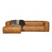 BEAN - Left corner sofa 5 seats brown eco leather L305