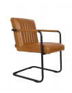 STITCHED - Retro-Sessel aus Kunstleder, braun