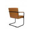 STITCHED - Retro armchair in brown imitation leather