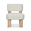 MEGEVE- Sessel aus Holz und weißem Stoff