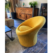BUDY - Design armchair in yellow velvet