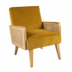 LODGE - Yellow velvet armchair