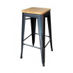 Nevada bar stool in steel and clear wood