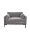 SUMMER - Comfortable love seat in grey fabric