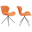 OMG - 2 sillas de diseño en terciopelo naranja