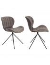 OMG - 2 Design-Stühle aus Samt, grau