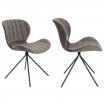 OMG - 2 sillas de diseño de terciopelo gris