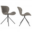 OMG - 2 sillas de diseño de aspecto cuero gris