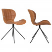 OMG - 2 sedie di design in pelle marrone