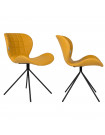 OMG - 2 chaises design en aspect cuir jaune