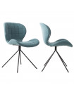 OMG - 2 chaises design en tissu bleu