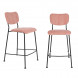 BENSON - 2 pink velvet counter stools
