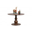 BAROC - Table de repas ronde en bois finition noyer D120