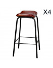 CHICAGO - 4 Vintage leather bar stool