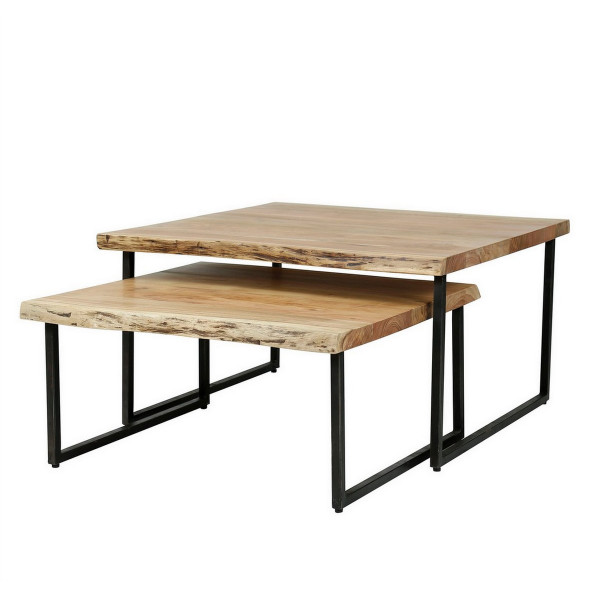 Table basse carré bois 80