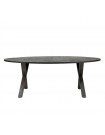 TIKA - Table repas ovale bois noir L200