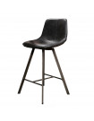SLAM - Chaise de comptoir aspect cuir noir