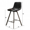 SLAM - Chaise de bar simili noir - Assise 66 cm