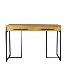 CLASS - Konsole und Tisch aus hellem Holz und schwarzem Stahl L120
