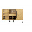CLASS - Barmöbel aus hellem Holz und schwarzem Stahl