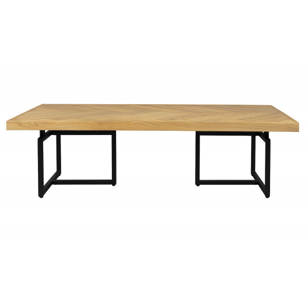 CLASS - Table basse de salon en bois clair et acier noir 
