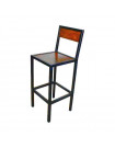 FACTORY - Chaise haute en acier et bois 80 cm