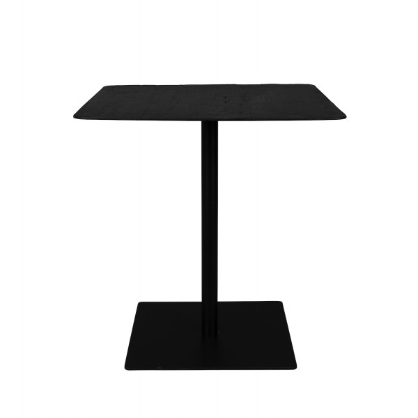BRAZA - Table carrée en acier et plaquage de pin noir L 70