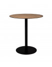 BRAZA - Table de comptoir ronde en acier et bois D 75