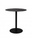 BRAZA - Table de comptoir ronde en acier et bois noir D 75