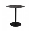 BRAZA - Table de comptoir ronde en acier et plaquage de pin noir L 70