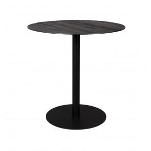 BRAZA - Runder Tisch aus Stahl und schwarzem Kiefernfurnier L 70
