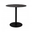 BRAZA - Runder Tisch aus Stahl und schwarzem Kiefernfurnier L 70