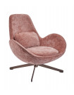 SPACE - Drehbarer Sessel aus Samt, rosa