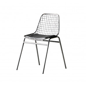 JALI - 2 steel and leather chairs black