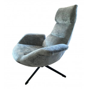 ASTI - Cómodo sillón de terciopelo azul