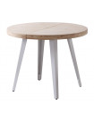 MATIKA - Ausziehbarer runder Esstisch für 6 Personen aus Holz und Stahl in Weiß
