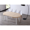 MATIKA - Round extendable oak and black steel dining table