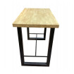 MATIKA - Table haute 120 cm acier/bois clair