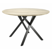 SIGMA - Table repas ronde aspect chêne et acier L120