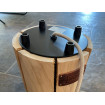 BUCHE - Lámpara de madera de cerezo M-base de acero negro