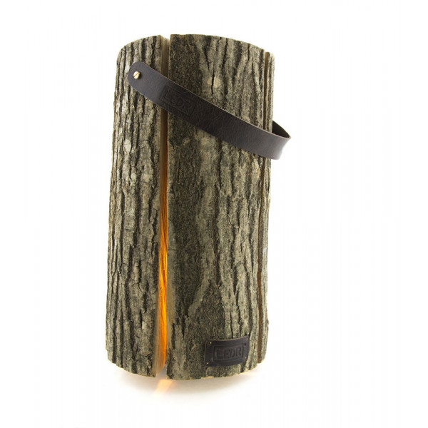 BUCHE - Lampe en bois de Frêne avec écorce L