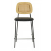 MEMPHIS - Black PU Leather steel and wood bar Chair