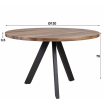 WALNUT - Table ronde en bois massif D 120