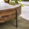 WALNUT - Round wood coffee table D 120