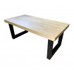 MATIKA - Tavolino in legno e acciaio, nero L120